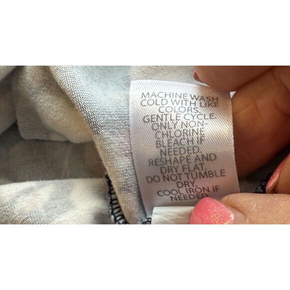 J JILL Wearever Collection Perfect T-Shirt Dress Large Navy Blue Waterfloral - Picture 6 of 10